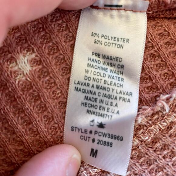 Liberation Bleached Distressed Cold Shoulder Hooded Top Medium - Picture 4 of 9